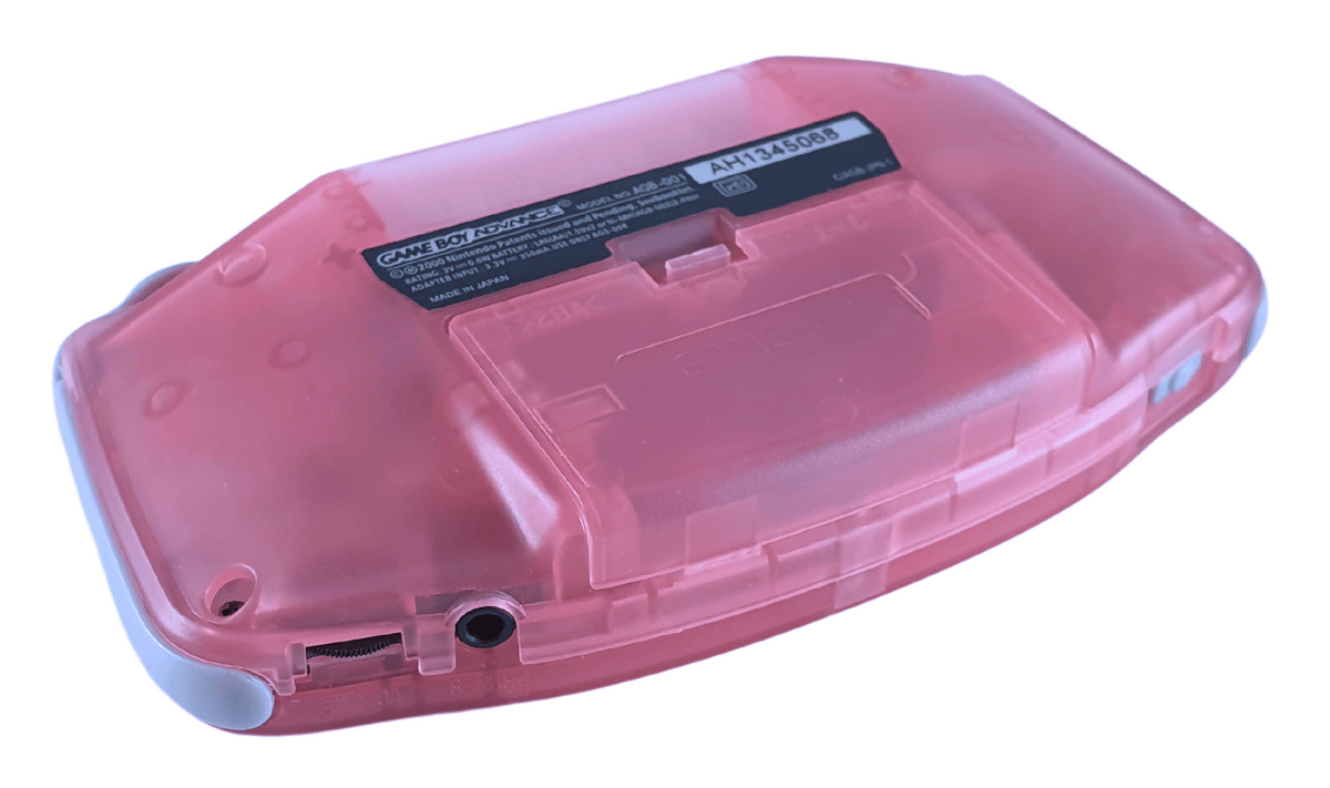 Konsole GBA pink - rosa / Clear Red IPS V3 Touch LCD Display Mod