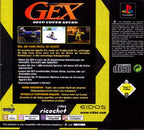 Die Rückseite von Gex: Deep Cover Gecko zeigt Spielszenen und eine USK ab 0 Freigabe.