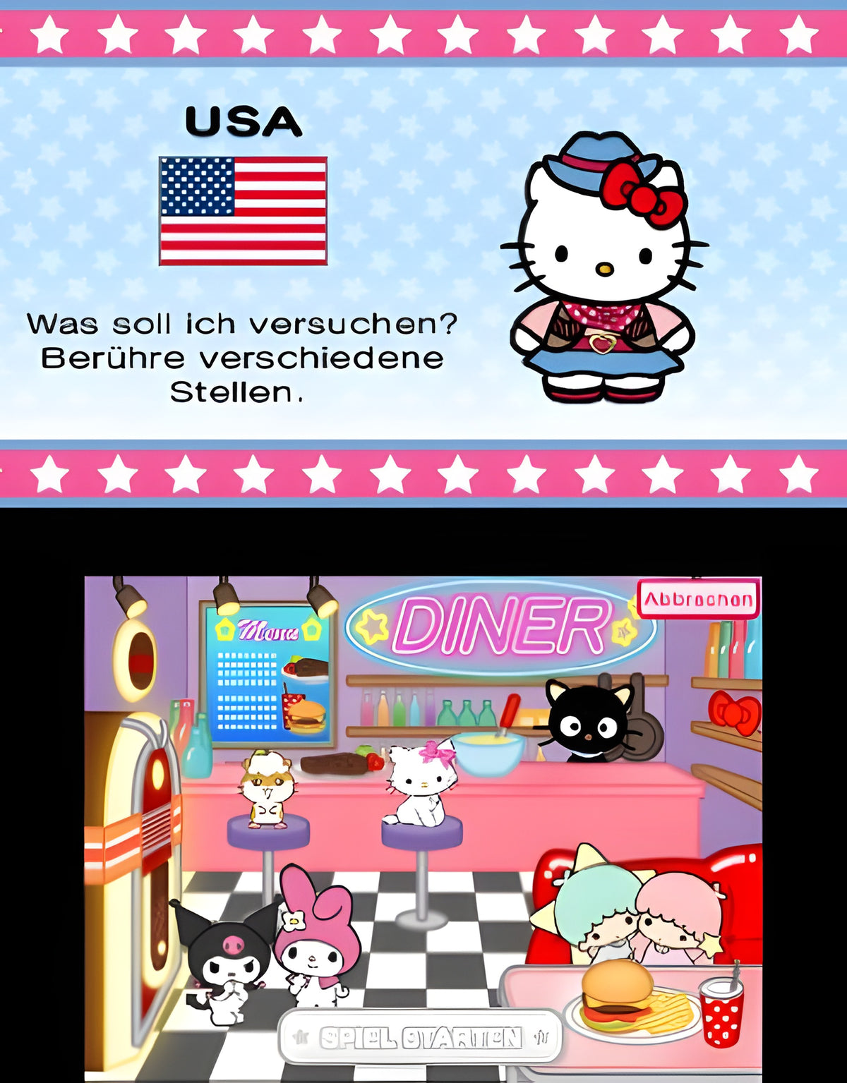 In Hello Kitty und Freunde - Rund um die Welt besucht Hello Kitty ein Diner in den USA.