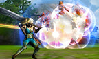 In Hyrule Warriors: Legends greift Linkle mit einem großen Schwert an und trifft mehrere Gegner.