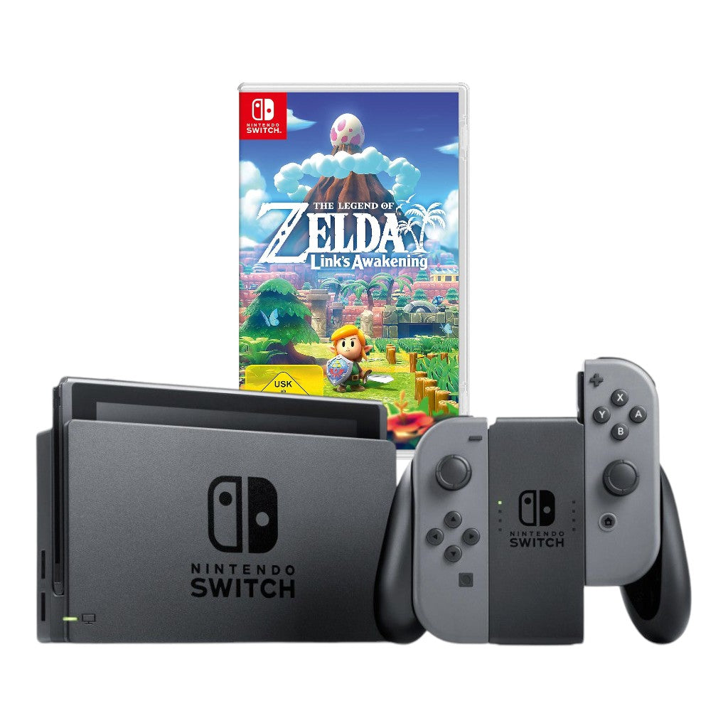 Konsole grau + Zelda: Link's Awakening + Dock