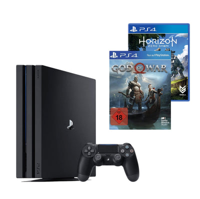 Konsole Pro 1TB schwarz + God of War + Horizon Zero Dawn + Original Controller