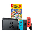 Konsole Neon-Blau/Neon-Rot + Dock + Super Mario Maker 2