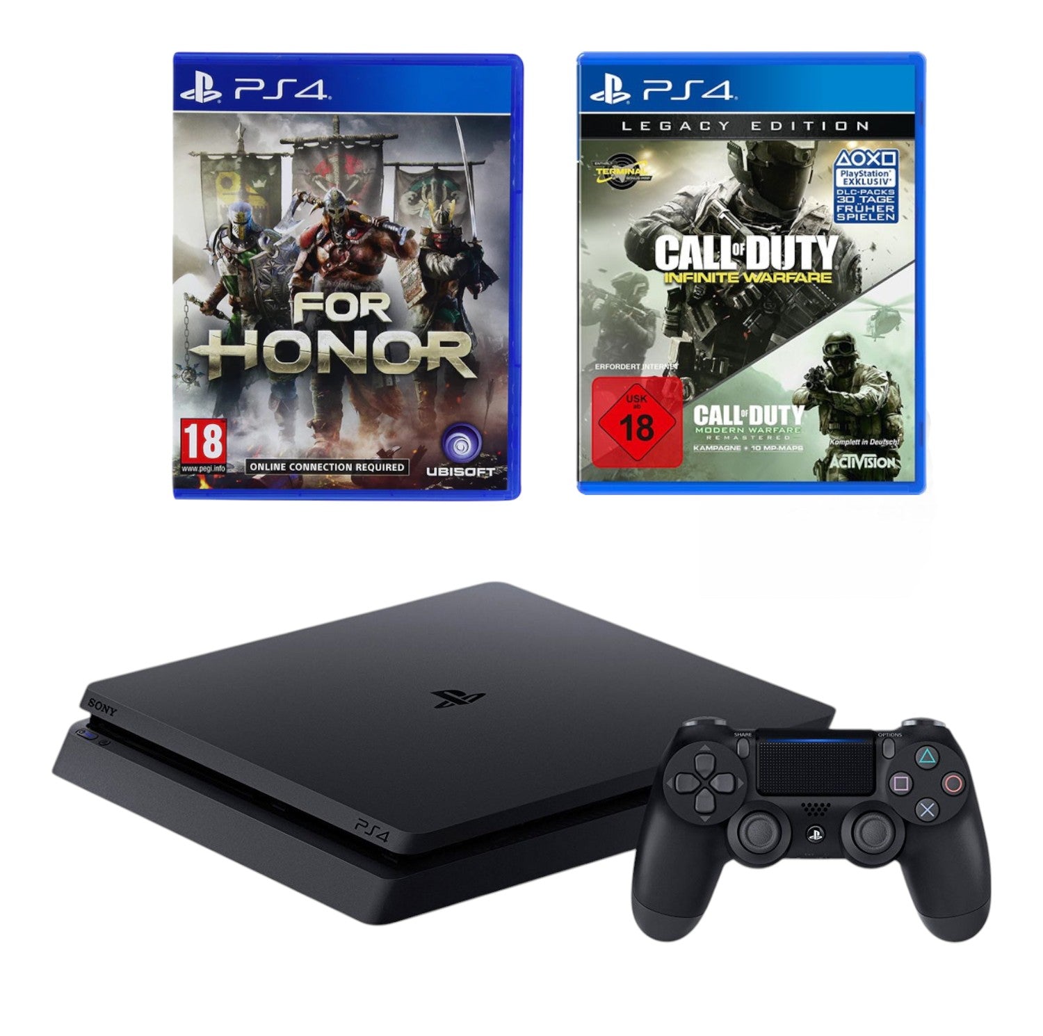 Konsole Slim 1TB schwarz + CoD: Infinite Warfare + For Honor + Original Controller (DE) — Legacy Edition