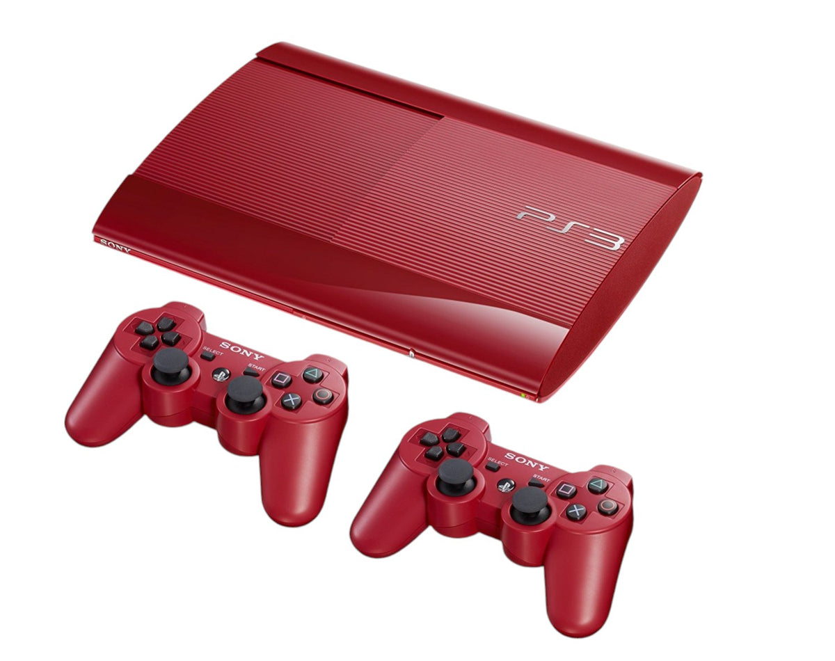 Konsole Super Slim 500GB rot + 2 Original Controller