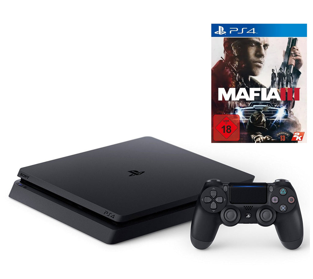 Konsole Slim 1TB schwarz + Mafia III + Original Controller