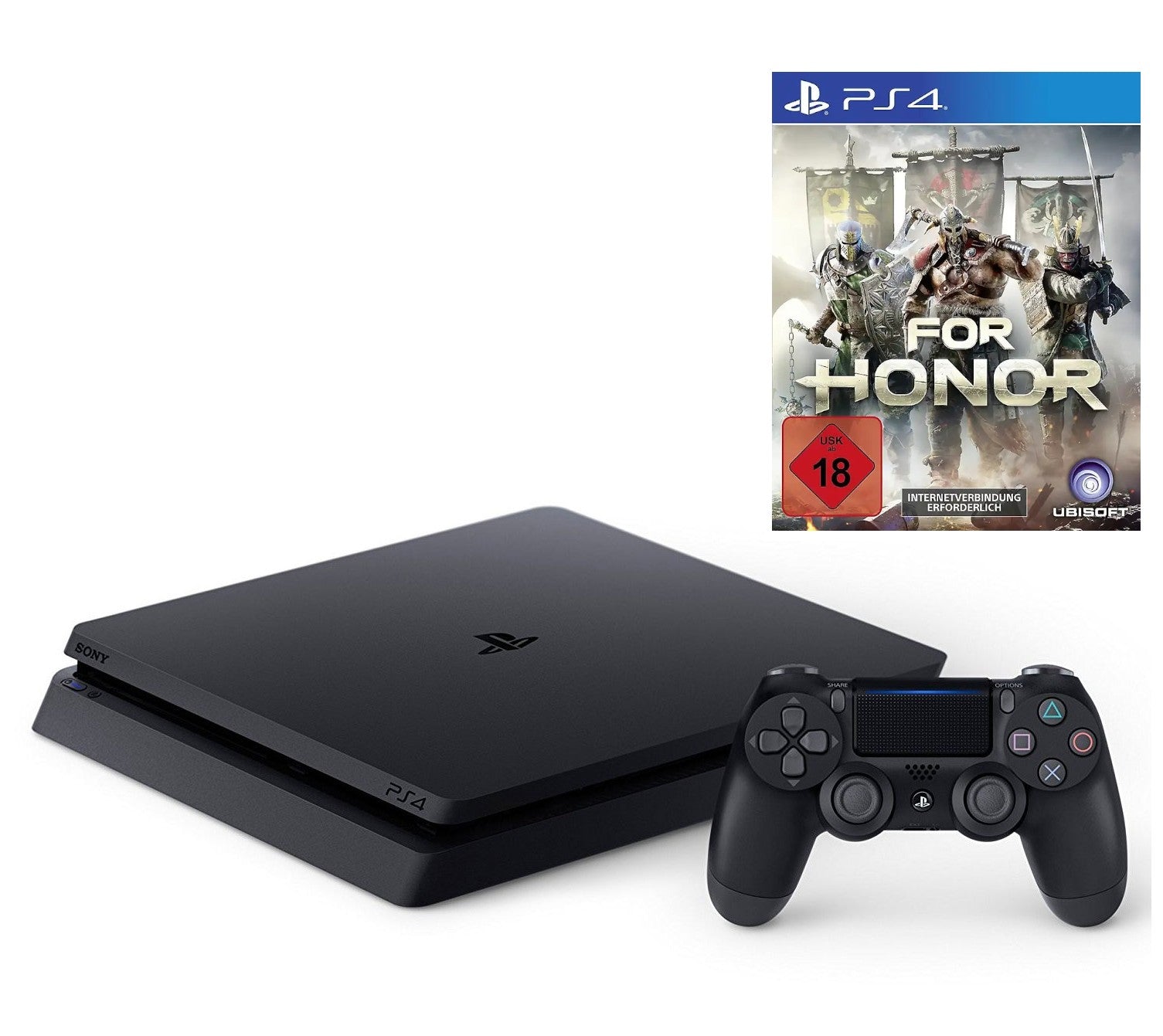 Konsole Slim 1TB schwarz + For Honor + Original Controller