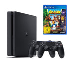 Konsole Slim 500GB schwarz + Crash Bandicoot: N-Sane Trilogy + 2 Original Controller