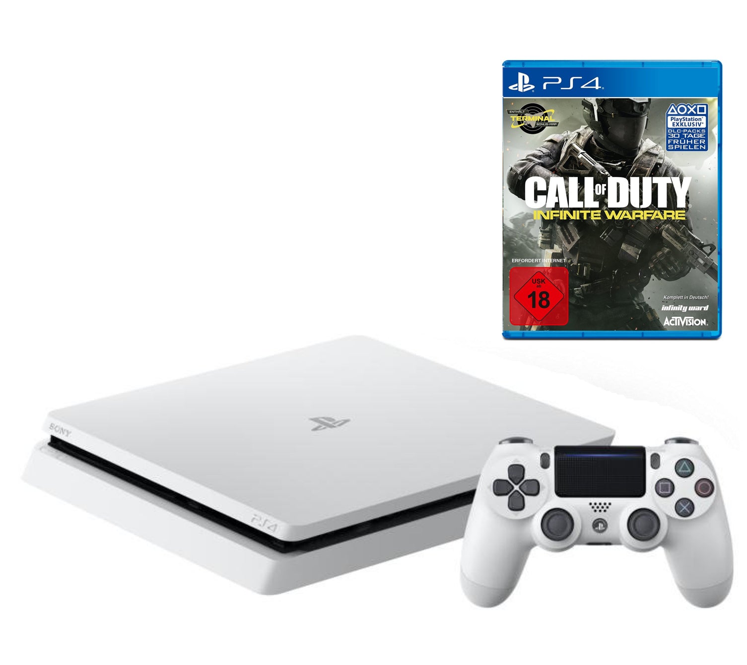 Konsole Slim 500GB weiß + CoD: Infinite Warfare + Original Controller