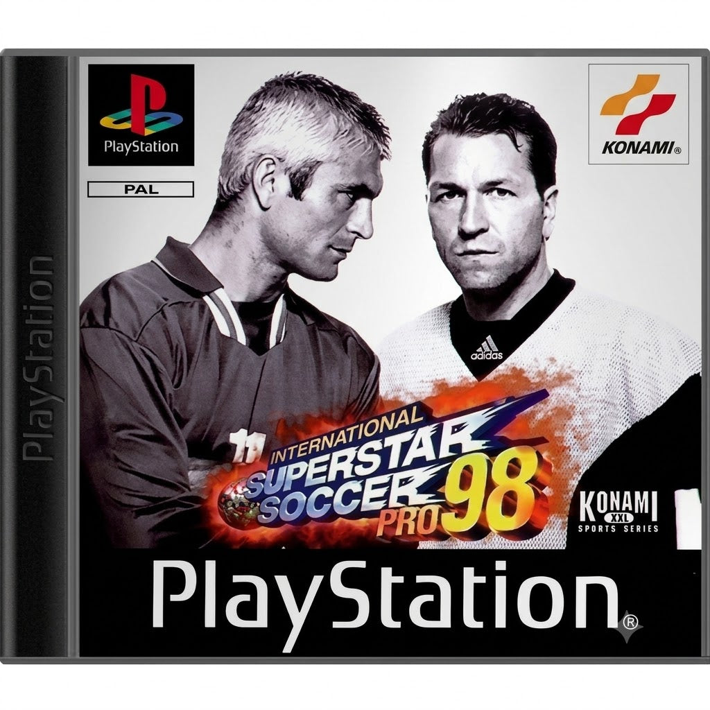 International Superstar Soccer Pro 98 ist auf diesem echten Foto in einer PS1-Hülle zu sehen.