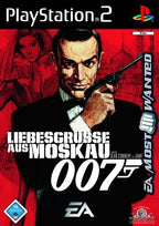 Das Cover von James Bond 007 - Liebesgrüße aus Moskau für PS2 zeigt Sean Connery mit Waffe und USK ab 16.