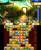 Eine Match-3-Spielszene aus Jewel Master - Cradle of Egypt 2 3D mit Kamel und Dschungelpfad.