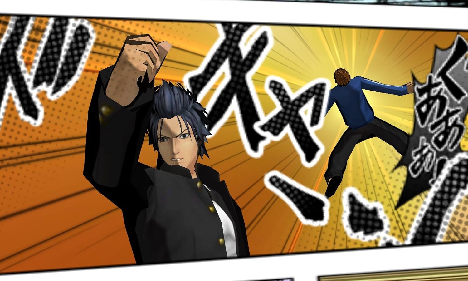 Eine Kampfszene aus Kenka Banchou 6: Soul & Blood zeigt einen Charakter beim Schlag.