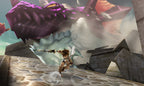 Kid Icarus: Uprising + Nintendo 3DS-Ständer + 6x AR-Karten zeigt Pit im Kampf mit einem Drachen.