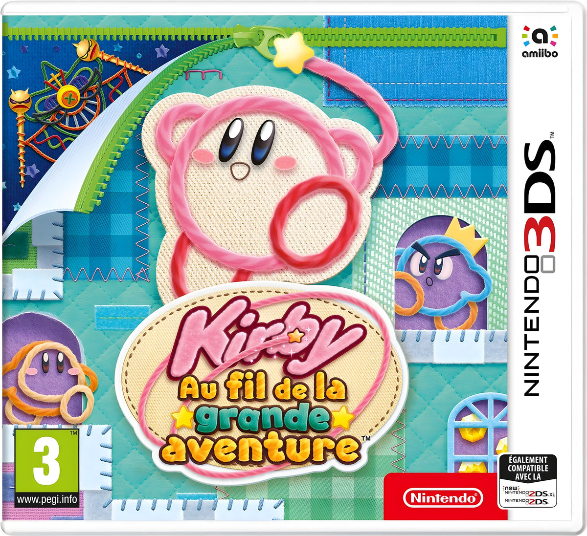Das Cover von Kirby und das extra magische Garn für Nintendo 3DS