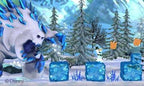 La Reine des Neiges: La Quete d'Olaf zeigt Olaf vor einem Eis-Monster in einer Schneelandschaft.