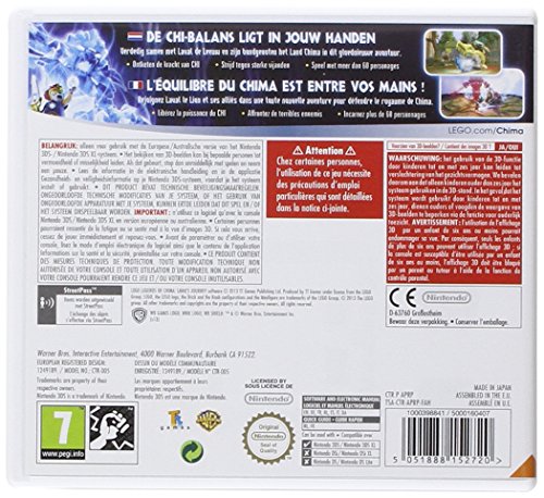 Die Rückseite der Verpackung von Lego Chima: Laval's Journey zeigt Spielszenen und Texte auf Französisch und Niederländisch.