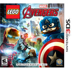 Das Cover von LEGO Marvel Avengers für Nintendo 3DS zeigt Iron Man, Captain America und Hulk im Kampf.