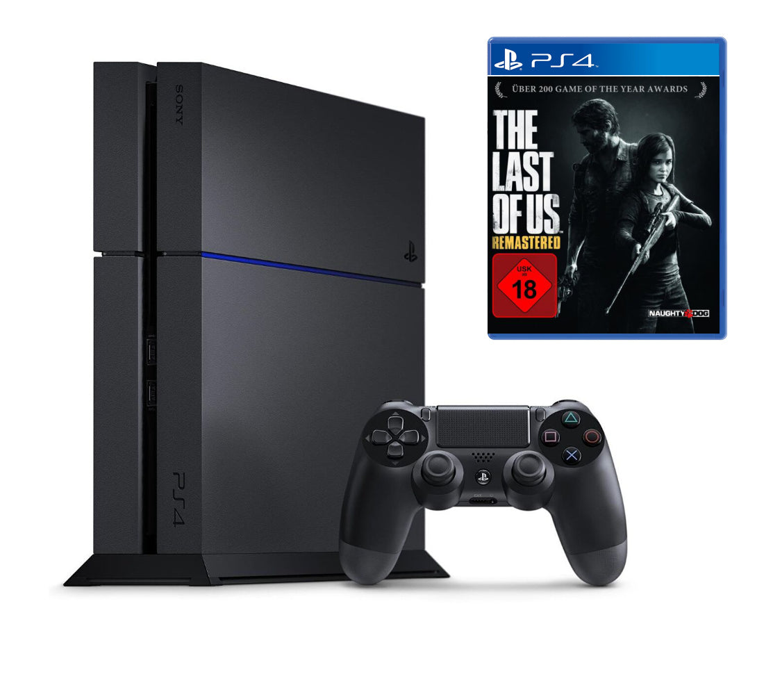Konsole 500GB schwarz + Last of Us + Original Controller