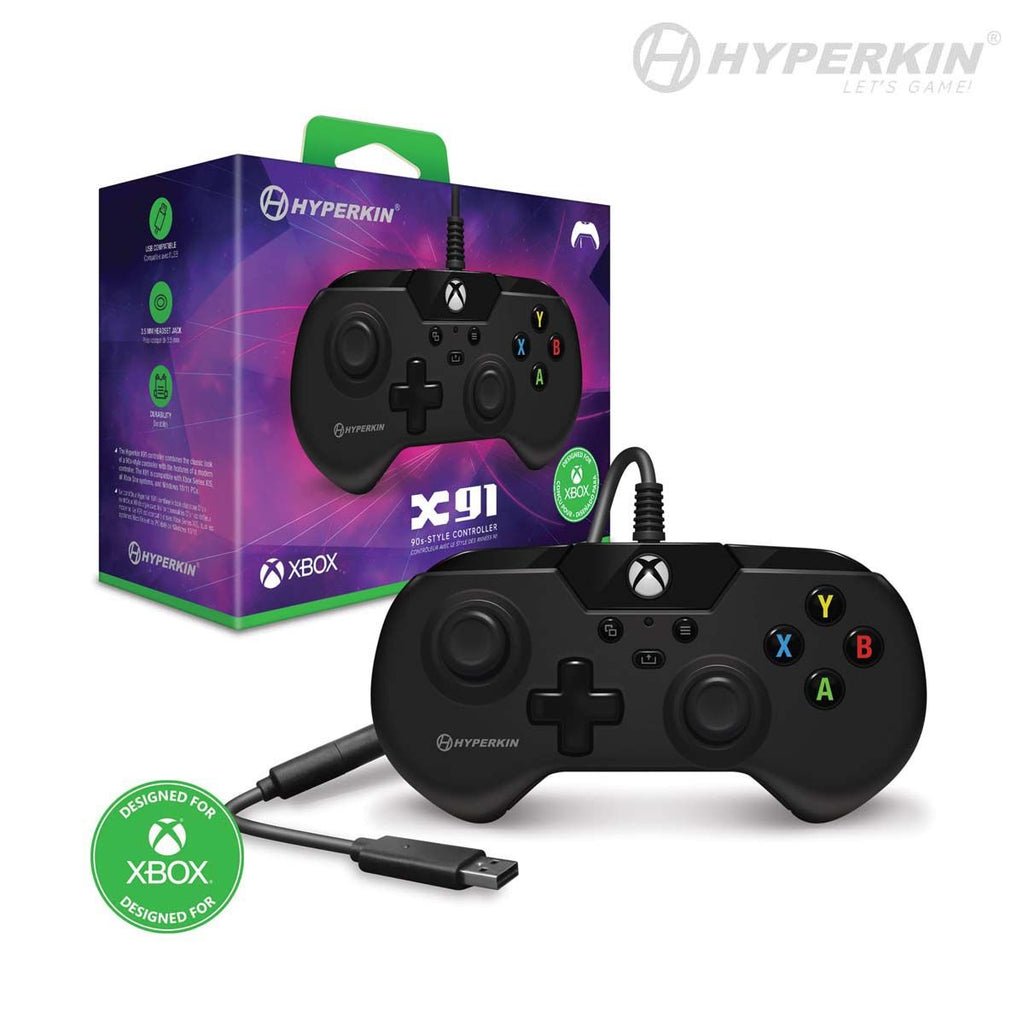 Offiziell lizenzierter Controller / Pad schwarz X91 90s Style V2 [Hyperkin]