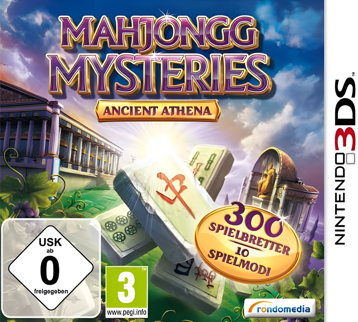 Das Cover von Mahjongg Mysteries: Ancient Athena 3D für Nintendo 3DS