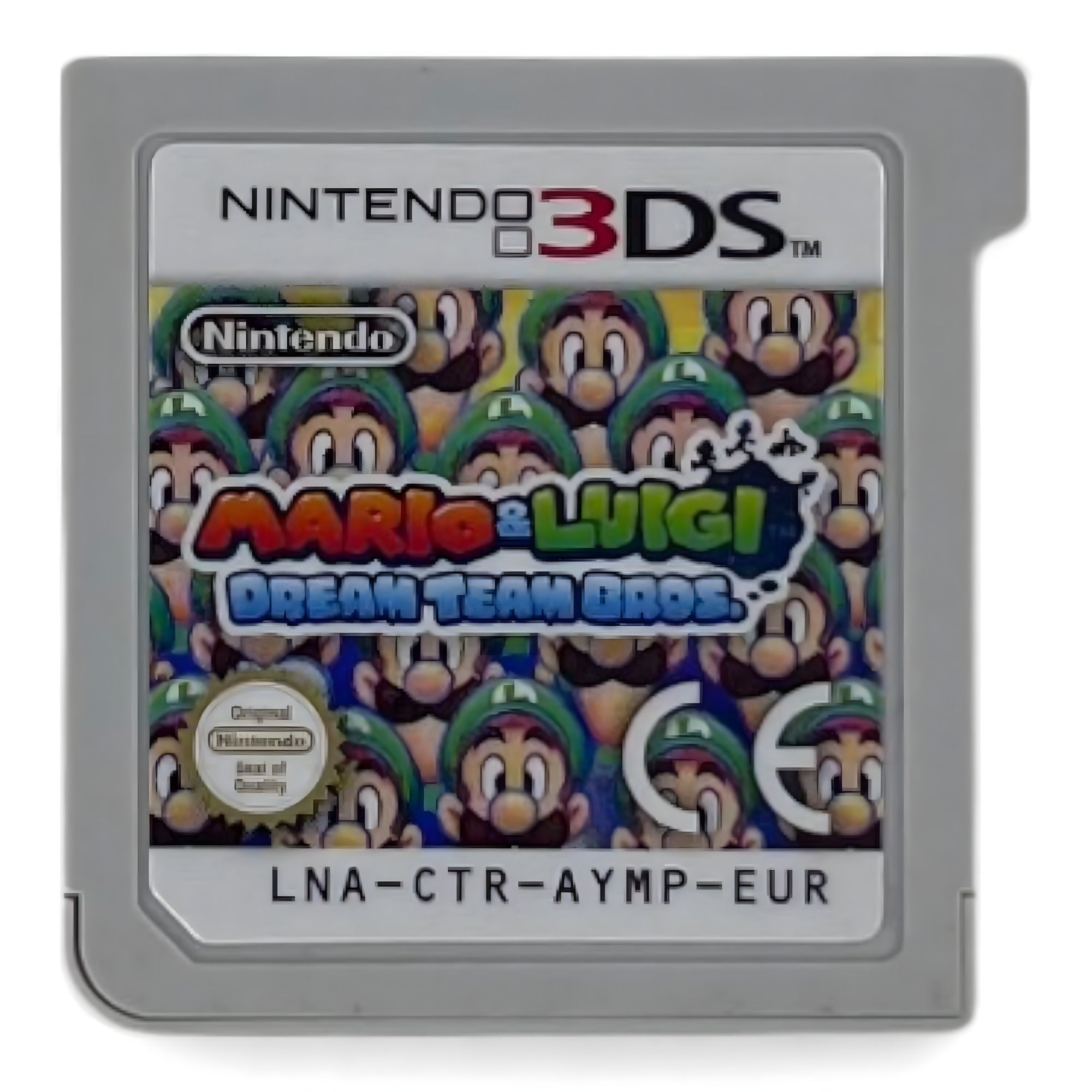 Das Nintendo 3DS-Modul von Mario & Luigi: Dream Team Bros. zeigt die beiden Brüder und viele Luigis.
