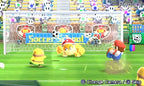 In Mario Sports: Superstars versucht Mario, ein Tor im Fussballspiel zu erzielen.