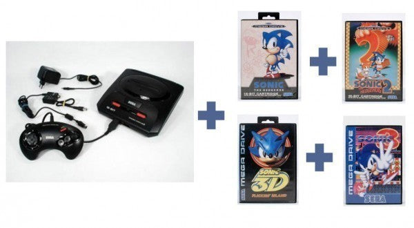 Konsole MD2 + Sonic 1 + Sonic 2 + Sonic 3 + Sonic 3D + Controller