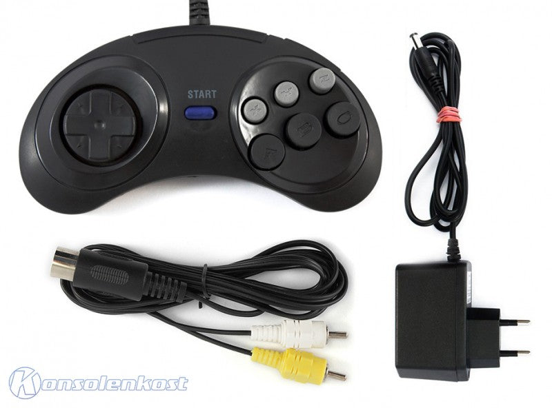 Zubehör Set: 6-Button Controller + AV Cinchkabel + Netzteil