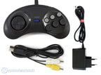 Zubehör Set: 6-Button Controller + AV Cinchkabel + Netzteil