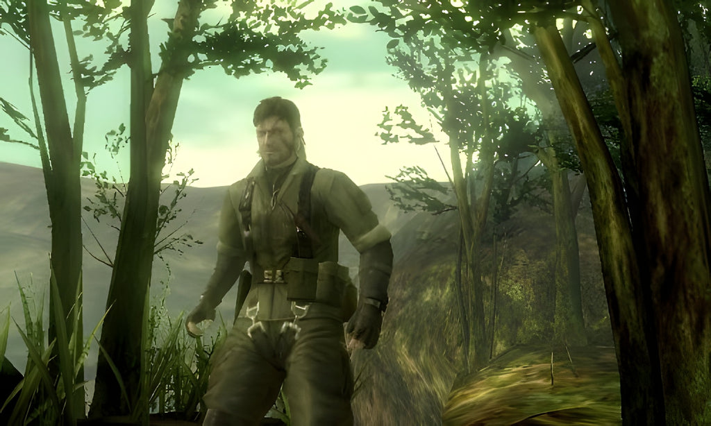 Das Cover von Metal Gear Solid Snake Eater 3D für Nintendo 3DS zeigt Snake mit Waffe, PEGI ab 18.