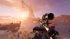 Eine Wüstenlandschaft mit einem großen Kran ist in Metro Exodus Complete Edition zu sehen.