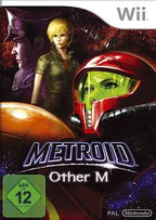 Das Cover von Metroid: Other M für Wii zeigt Samus Aran in und außerhalb ihres Anzugs sowie Adam Malkovich.