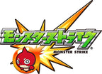 Das Logo von Monster Strike zeigt den Titel in japanischer und englischer Schrift mit einem roten Monster.