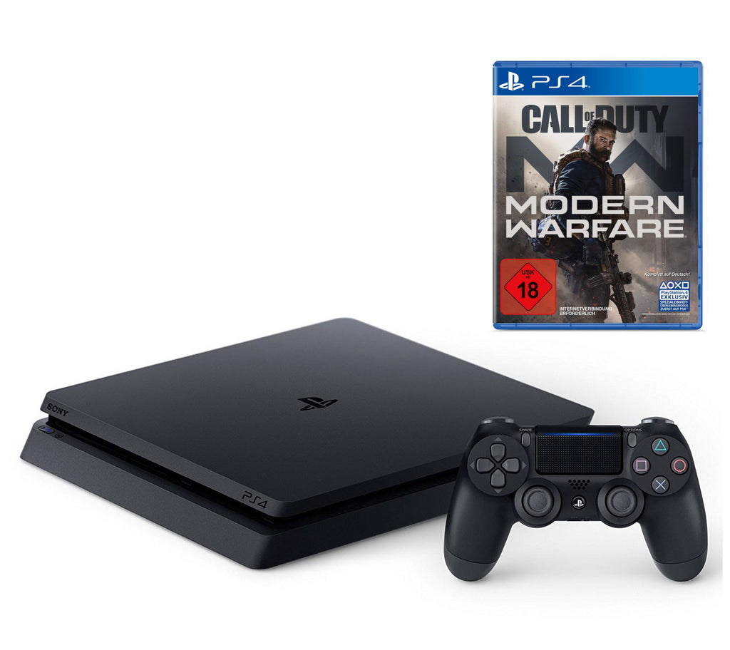 Konsole Slim 1TB schwarz + CoD: Modern Warfare + Original Controller (DE)