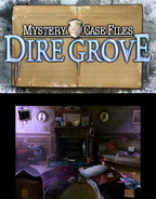Ein unaufgeräumtes Wohnzimmer mit Kamin und Sofa ist in Mystery Case Files: Dire Grove zu sehen.