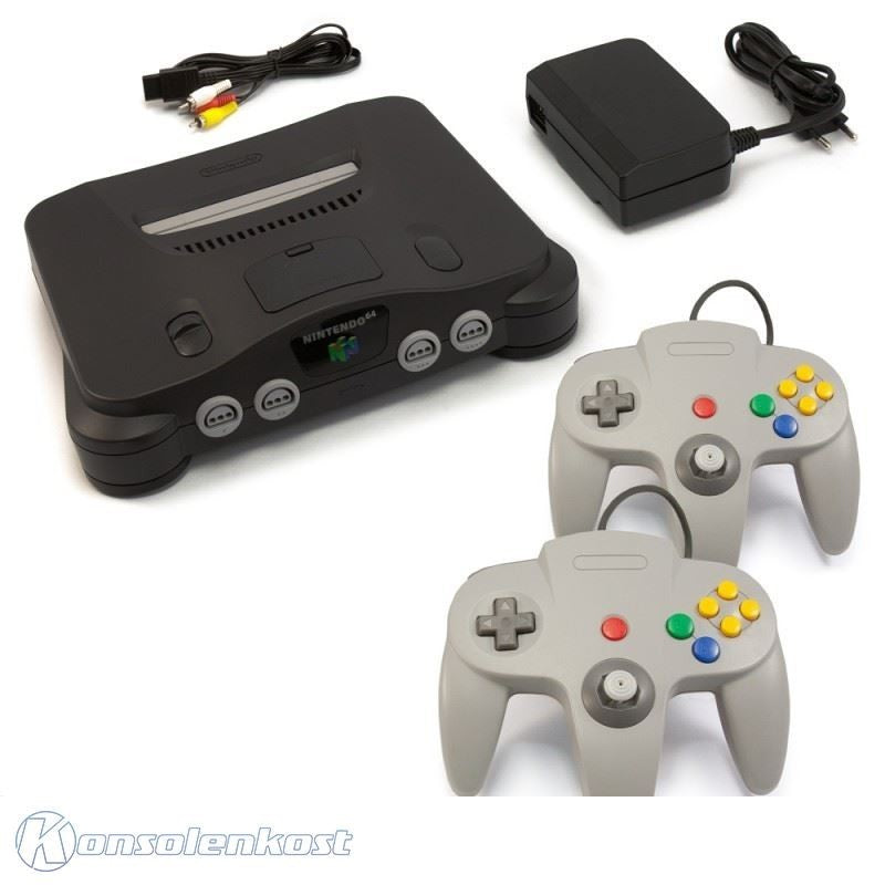 Konsole + 2 Controller grau + Zubehör