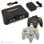 Konsole + 2 Controller schwarz grau + Zubehör