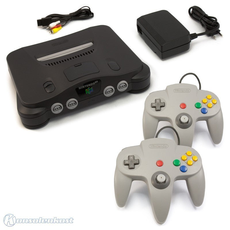 Konsole + 2 Original Controller grau + Zubehör