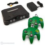 Konsole + 2 Original Controller grün + Zubehör