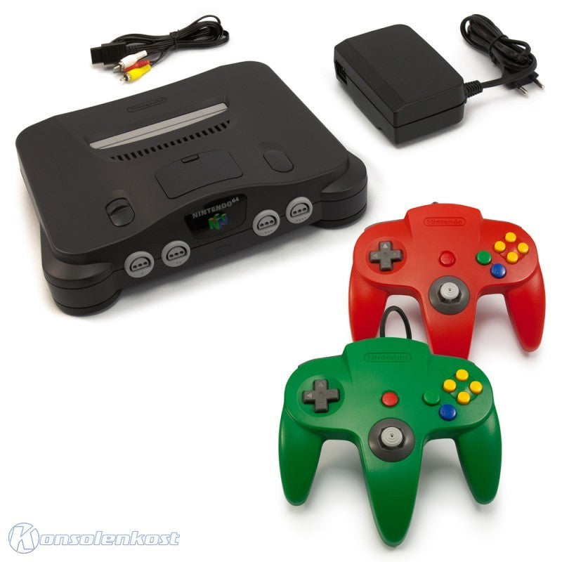 Konsole + 2 Original Controller rot grün + Zubehör