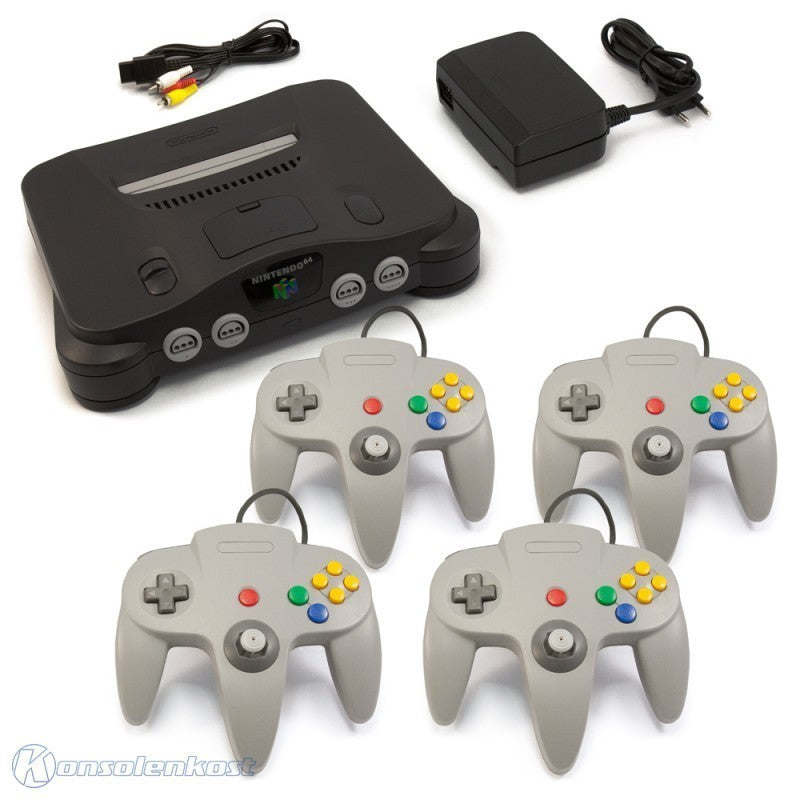 Konsole + 4 Controller grau + Zubehör