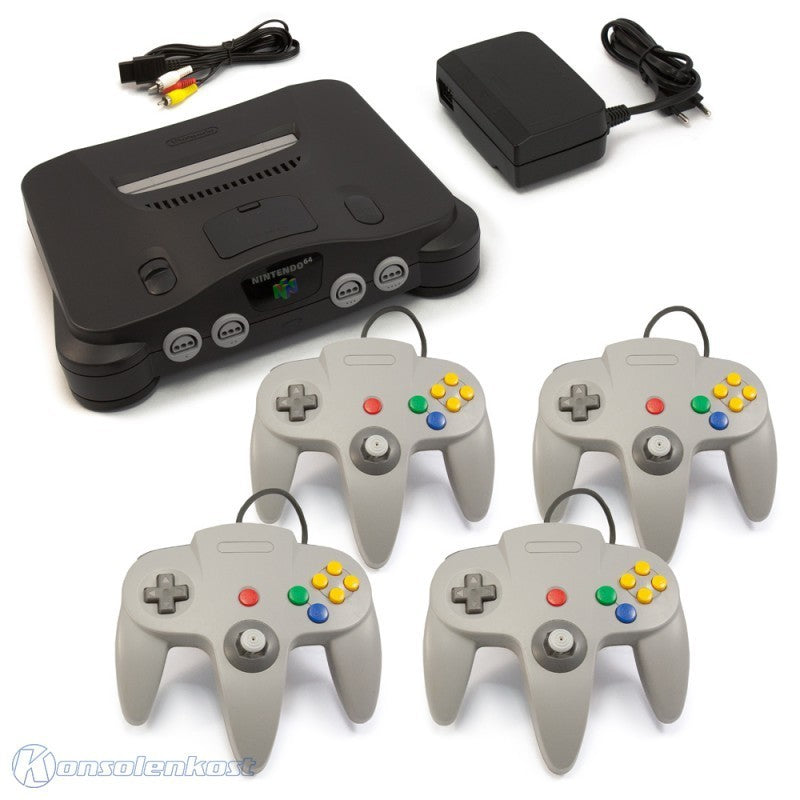 Konsole + 4 Controller grau + Zubehör