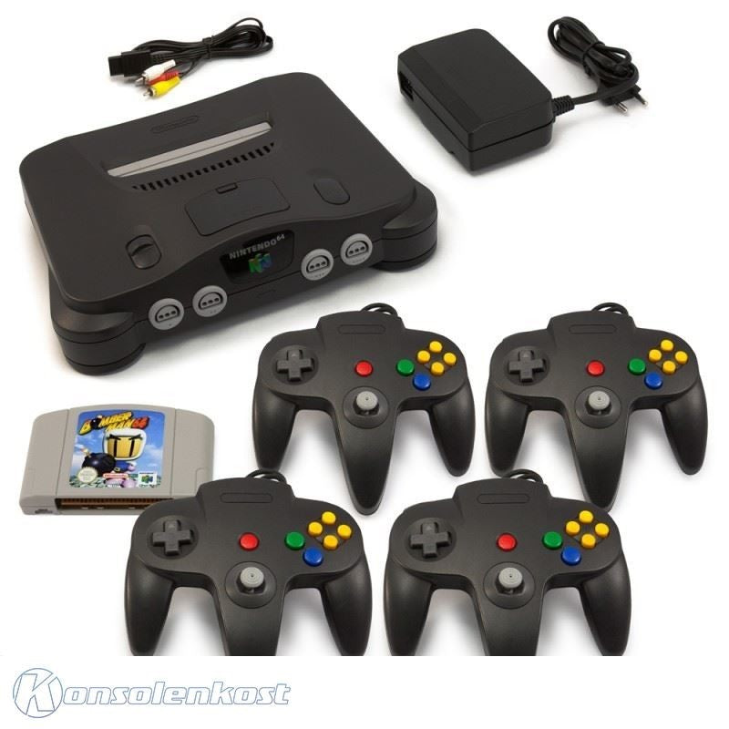Konsole + Bomberman + 4 Controller + Zubehör