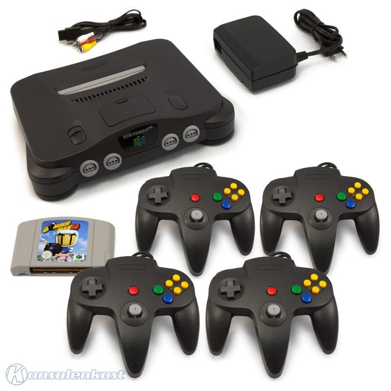 Konsole + Bomberman + 4 Controller + Zubehör