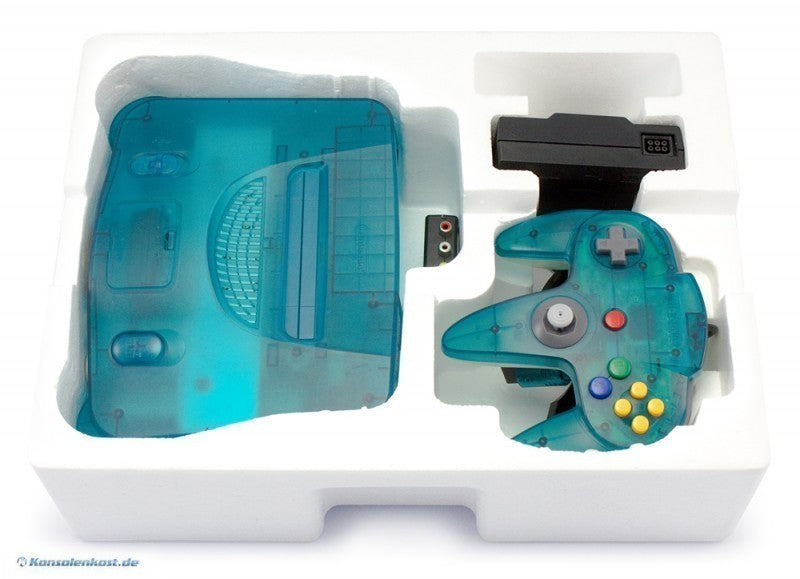 Konsole Clear Blue + Original Controller + Zubehör