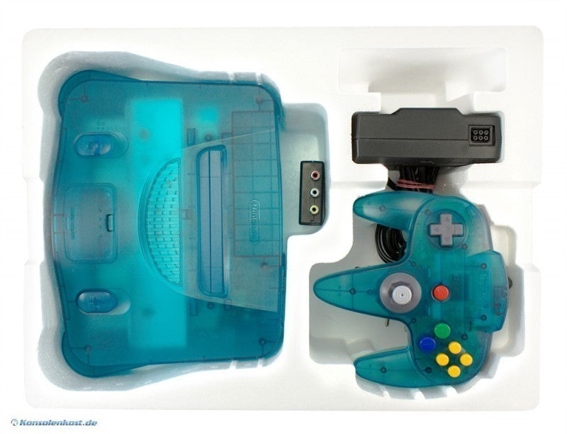 Konsole Clear Blue + Original Controller + Zubehör