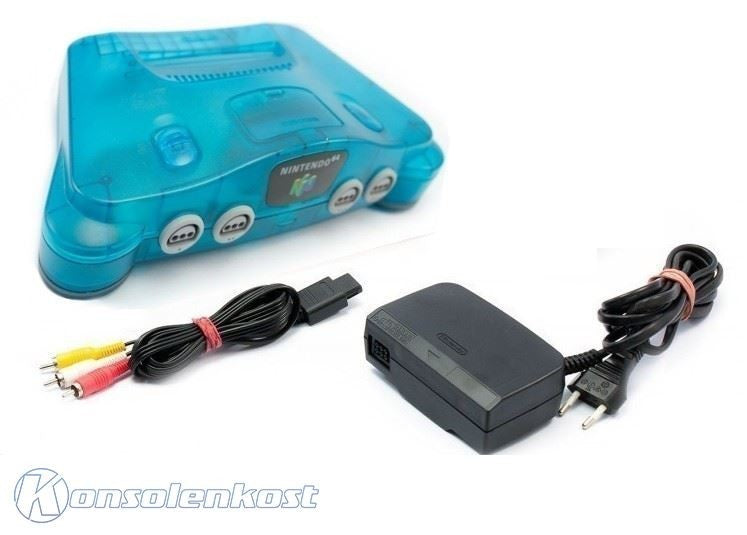 Konsole Clear Blue + TV-Kabel + Netzteil