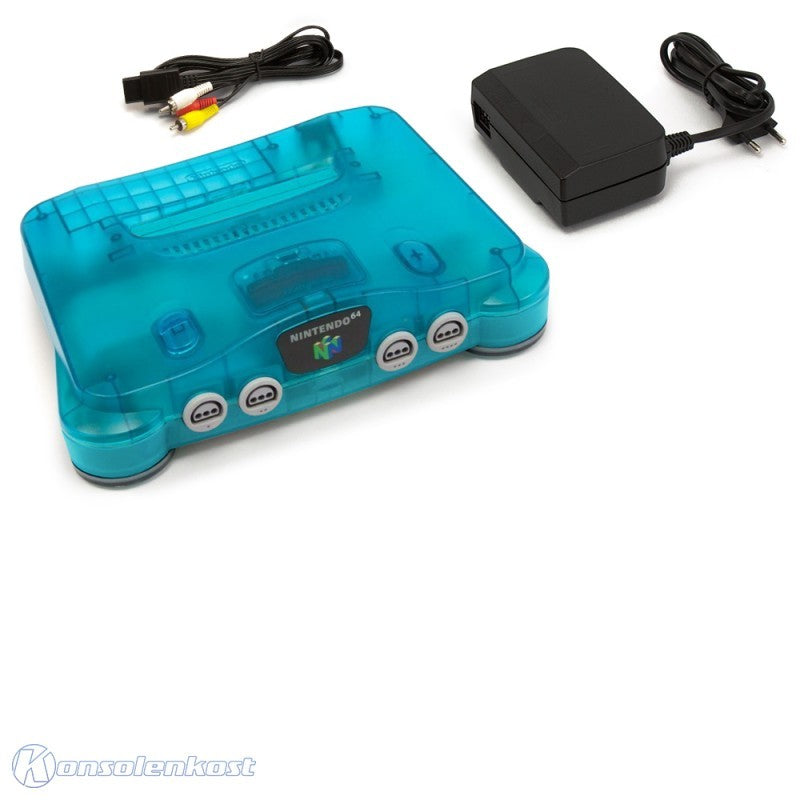 Konsole Clear Blue + TV-Kabel + Netzteil