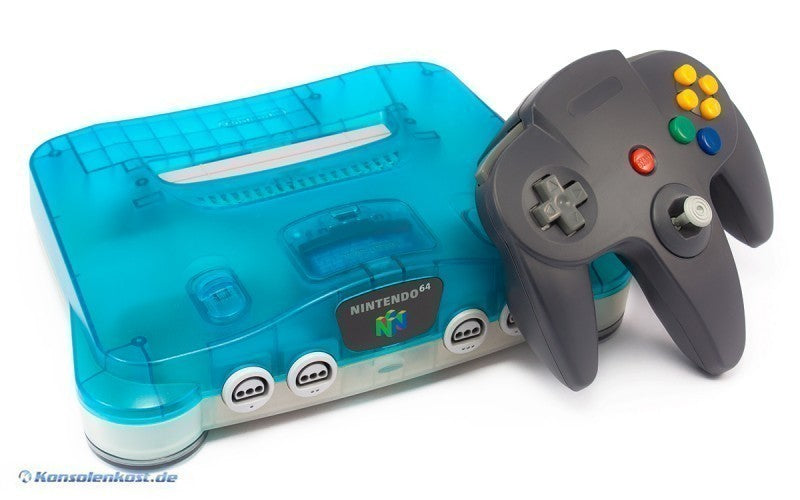 Konsole Clear Blue-White + Controller schwarz + Zubehör